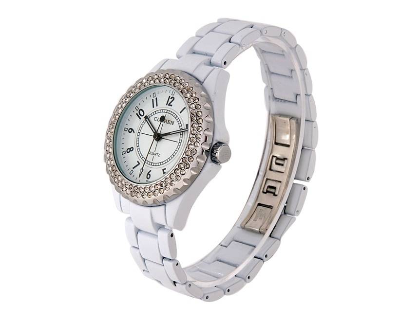 Женские наручные часы 8078G White Silver 2 с украшением циферблата
