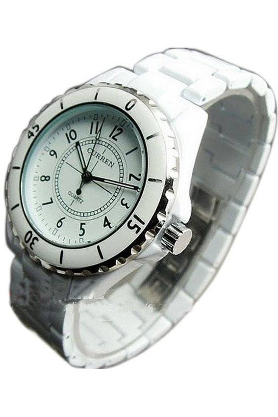 Женские наручные часы 8078G White Silver с имитацией керамики