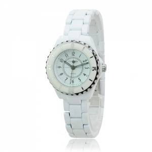 Женские наручные часы 8078G White Silver с имитацией керамики