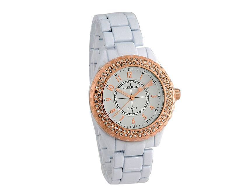 Женские наручные часы 8078G White Gold 2 с украшением циферблата